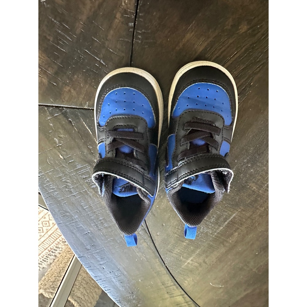 Nike Court Borough‎ Low Recraft Toddler Black Game Royal HM6300-480 Size 7C VGUC